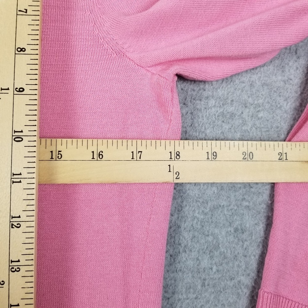 Amazon Essentials Cardigan Sweater Womens Medium M Pink Button Up Crew Neck Knit - Picture 7 of 10